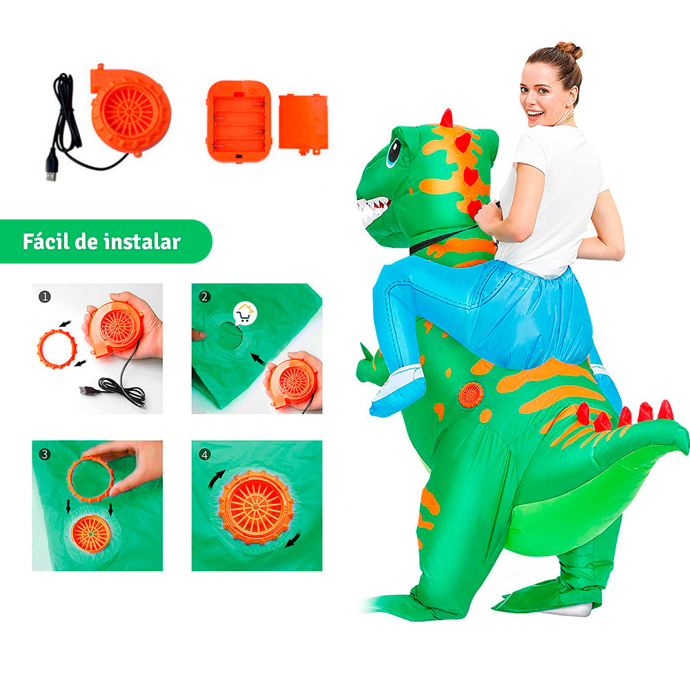 Disfraz De Dinosaurio T-Rex Inflable Montable Adulto Halloween 2012